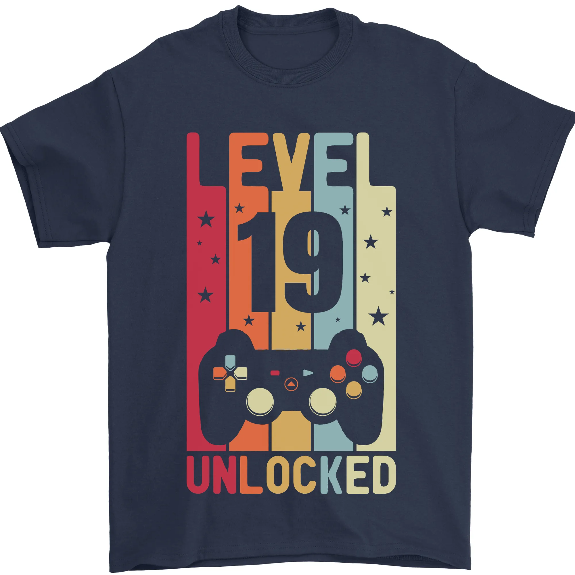 19th Birthday 19 Year Old Level Up Gaming Mens T-Shirt 100% Cotton