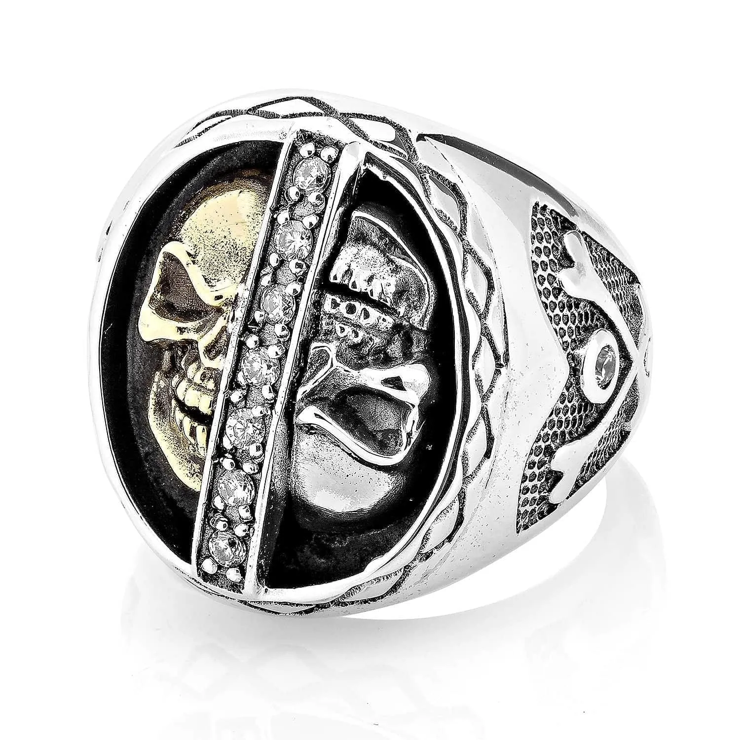 925 Sterling Silver Skull Crossbone Ring