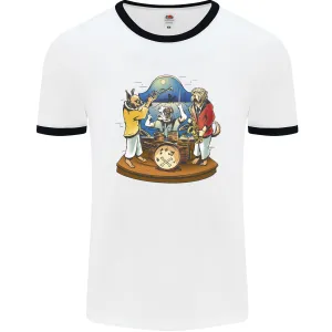 A Dog Jazz Band Music Drums Trumpet Mens Ringer T-Shirt