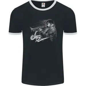 A Jazz Player Playing the Trumpet Mens Ringer T-Shirt FotL