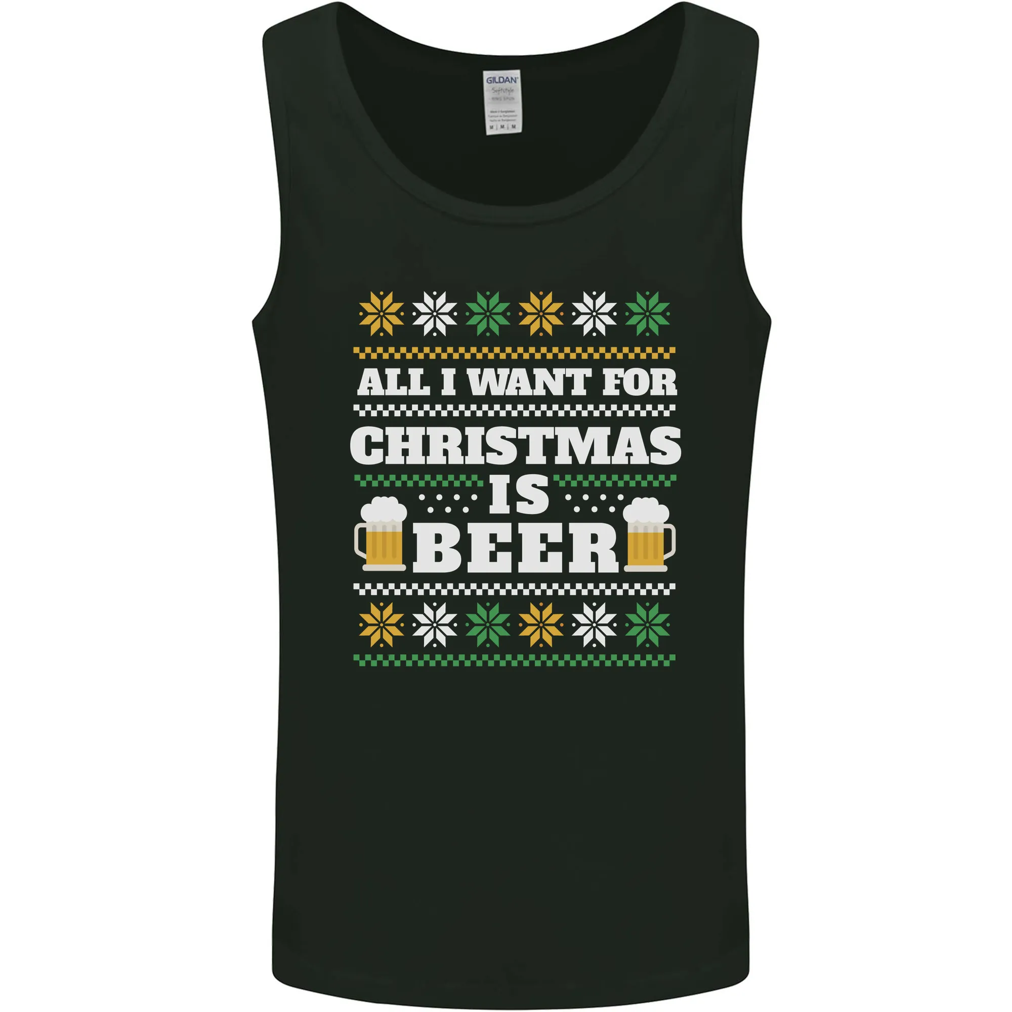 All I Want for Christmas Beer Funny Alcohol Xmas Mens Vest Tank Top