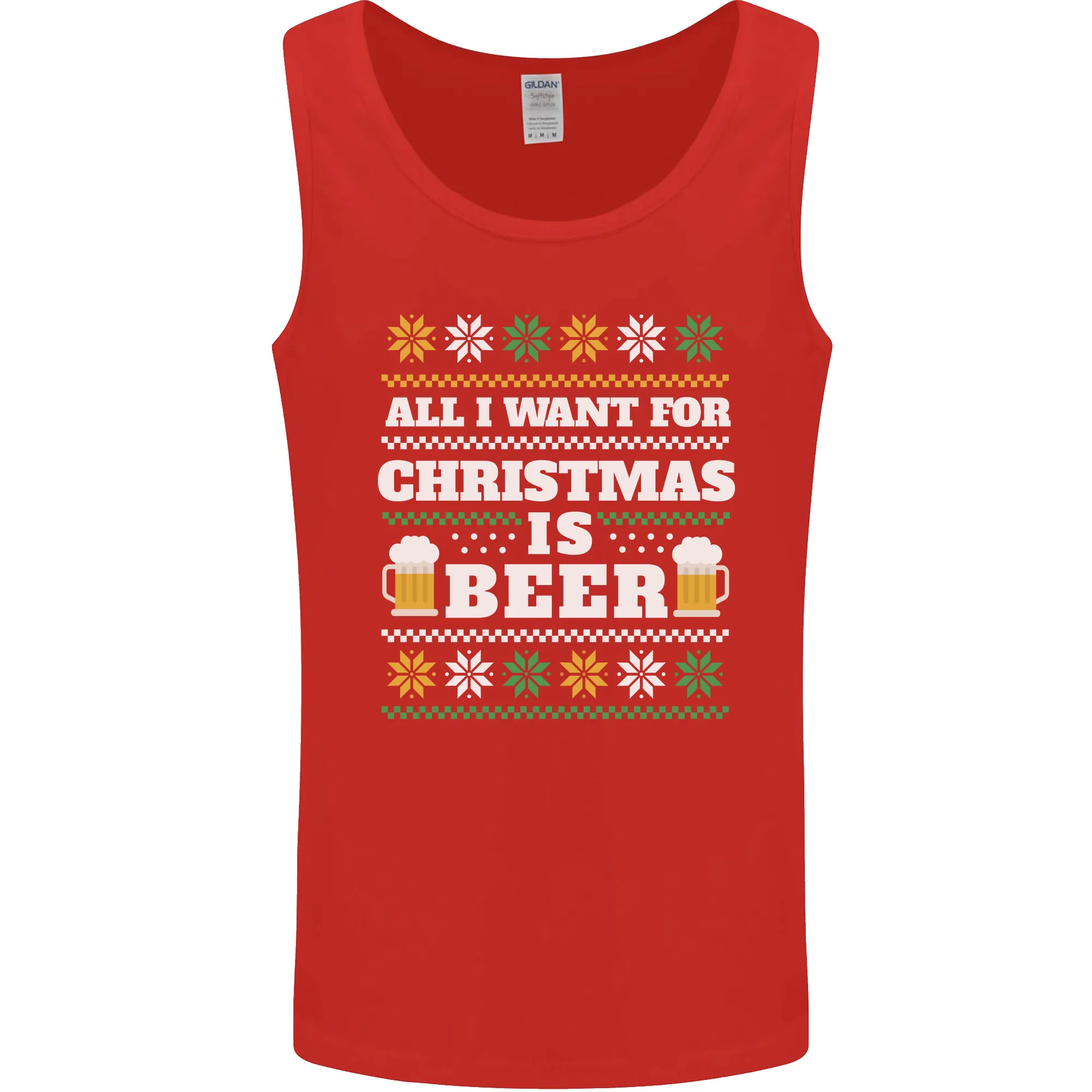 All I Want for Christmas Beer Funny Alcohol Xmas Mens Vest Tank Top