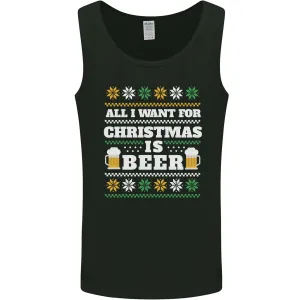 All I Want for Christmas Beer Funny Alcohol Xmas Mens Vest Tank Top