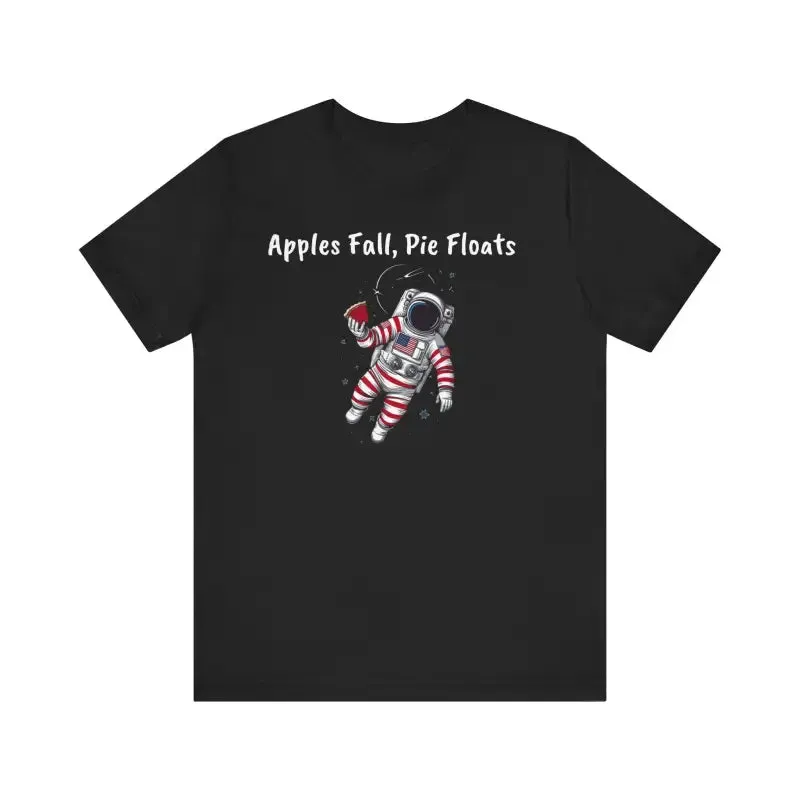 Astronaut with Red Apple Short Sleeves Tee Trendy