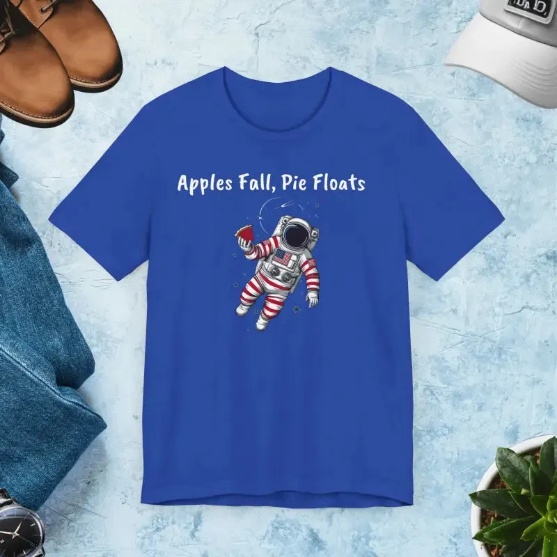 Astronaut with Red Apple Short Sleeves Tee Trendy