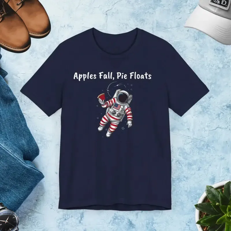 Astronaut with Red Apple Short Sleeves Tee Trendy