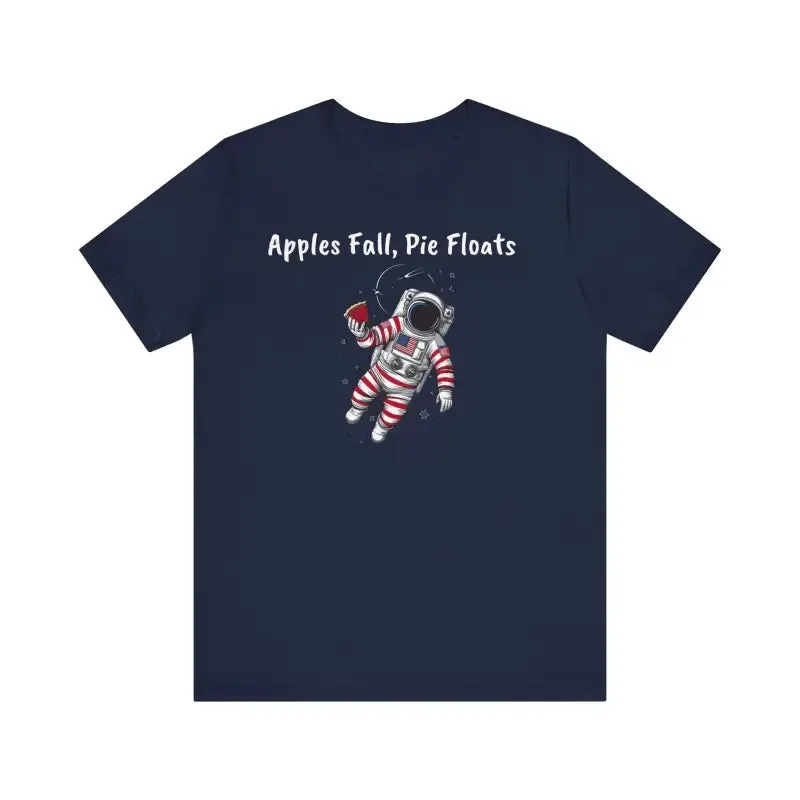 Astronaut with Red Apple Short Sleeves Tee Trendy