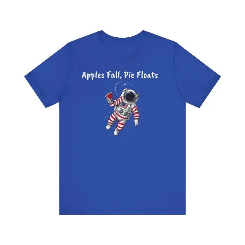 Astronaut with Red Apple Short Sleeves Tee Trendy