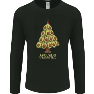 Avocado Christmas Tree Xmas Funny Food Mens Long Sleeve T-Shirt