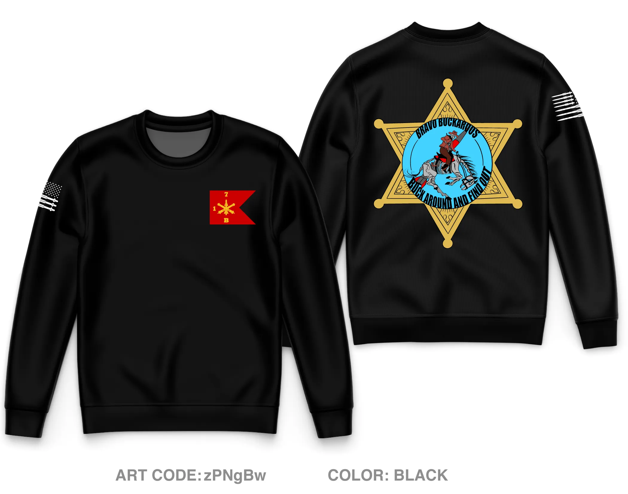 B BTRY, 108th ADA BDE Core Men's Crewneck Performance Sweatshirt - zPNgBw