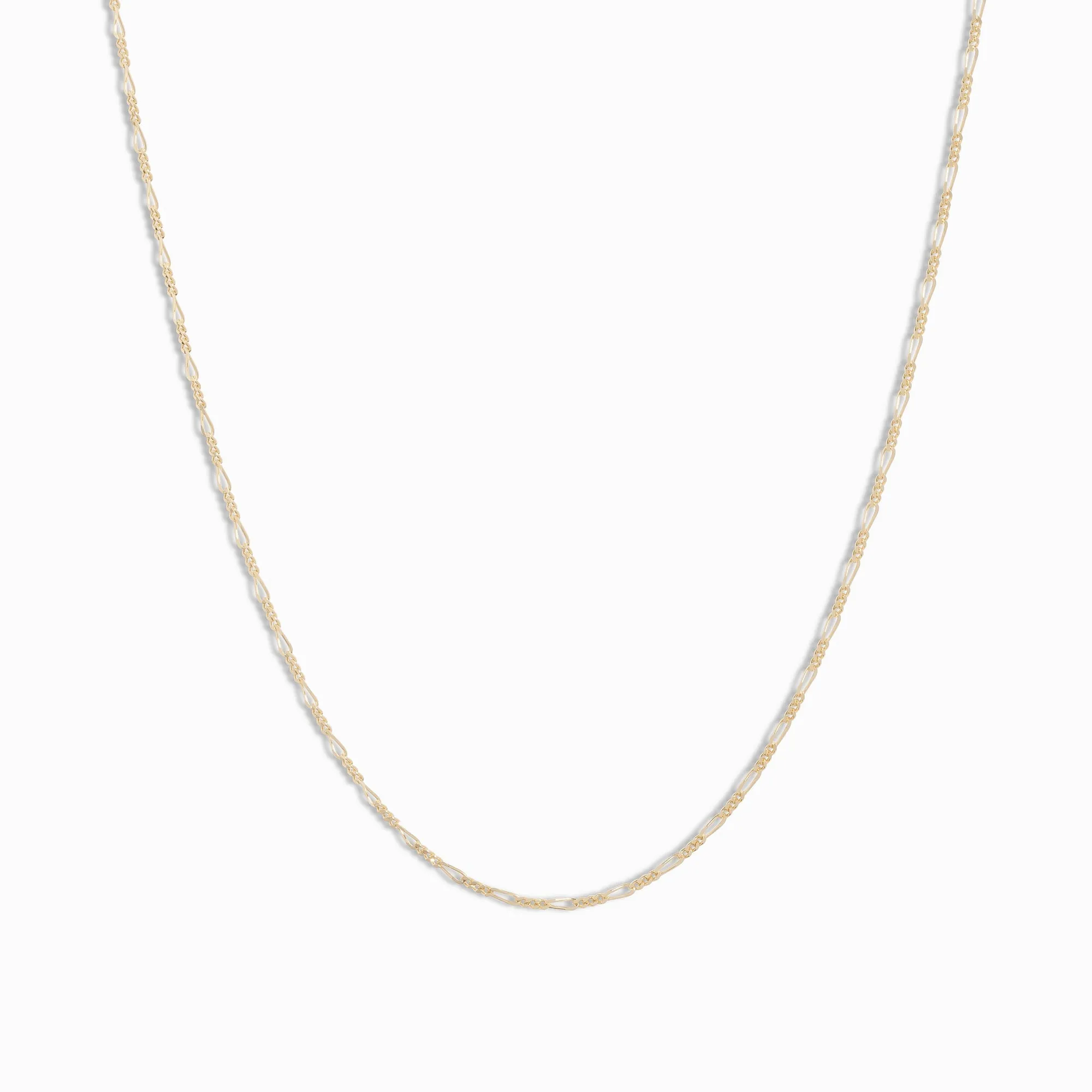 Baby Curb Chain Necklace / 18K Solid Gold (40cm)