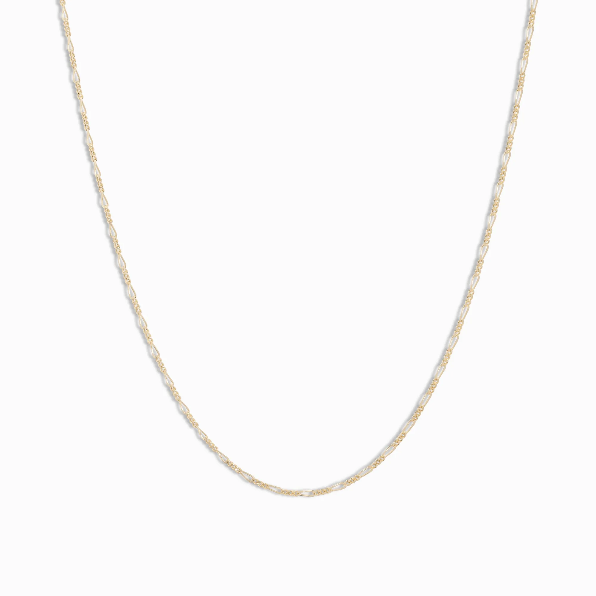 Baby Curb Chain Necklace / 18K Solid Gold
