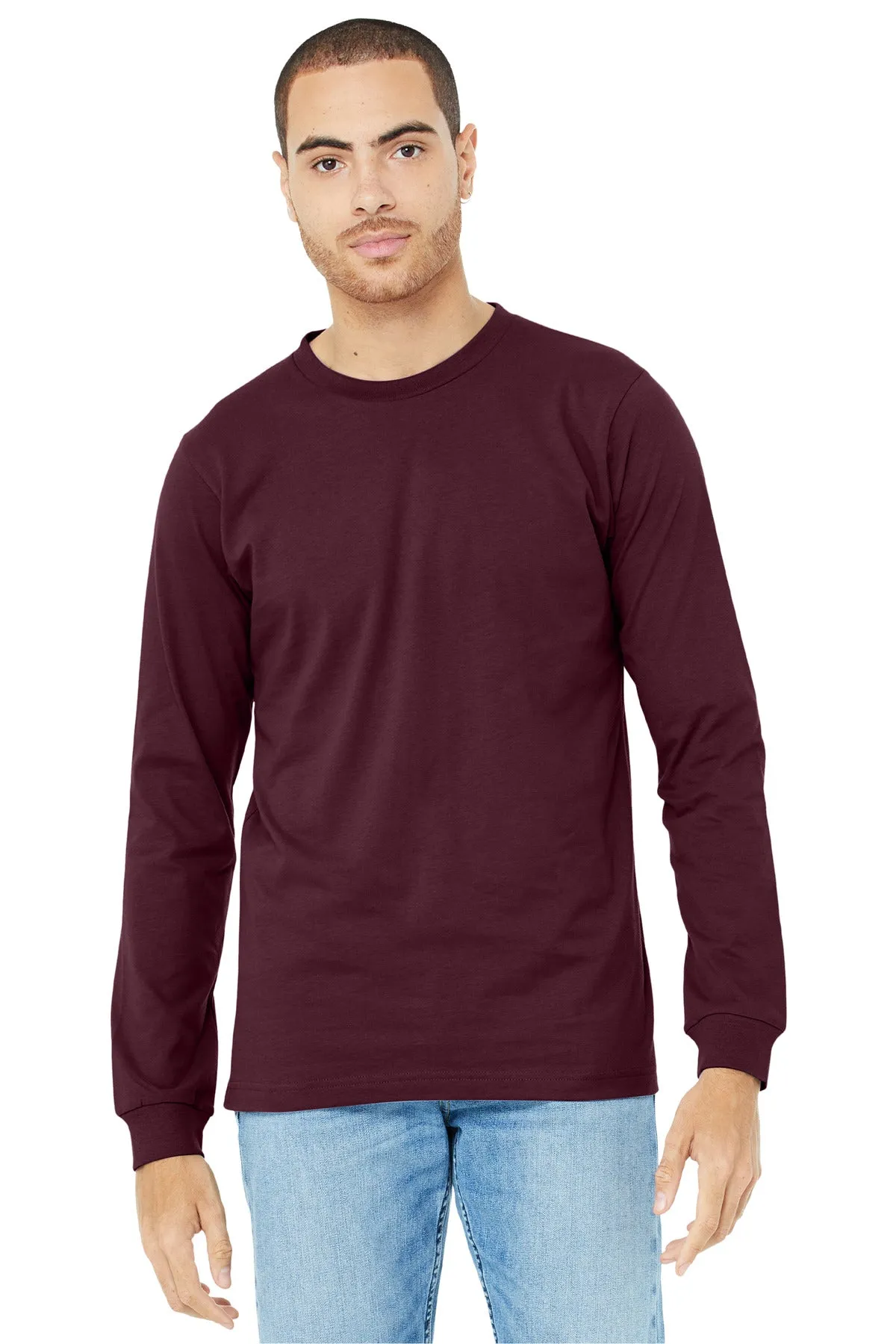 BELLA CANVAS  Unisex Jersey Long Sleeve Tee. BC3501 Maroon
