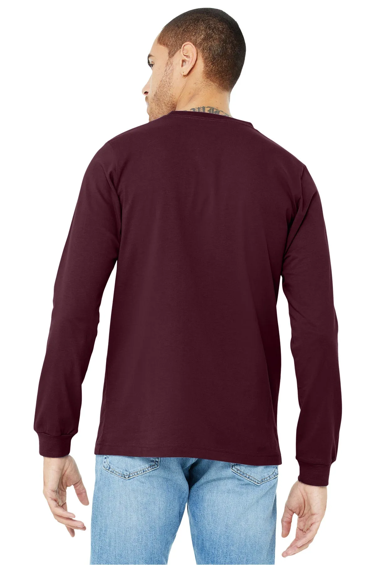 BELLA CANVAS  Unisex Jersey Long Sleeve Tee. BC3501 Maroon