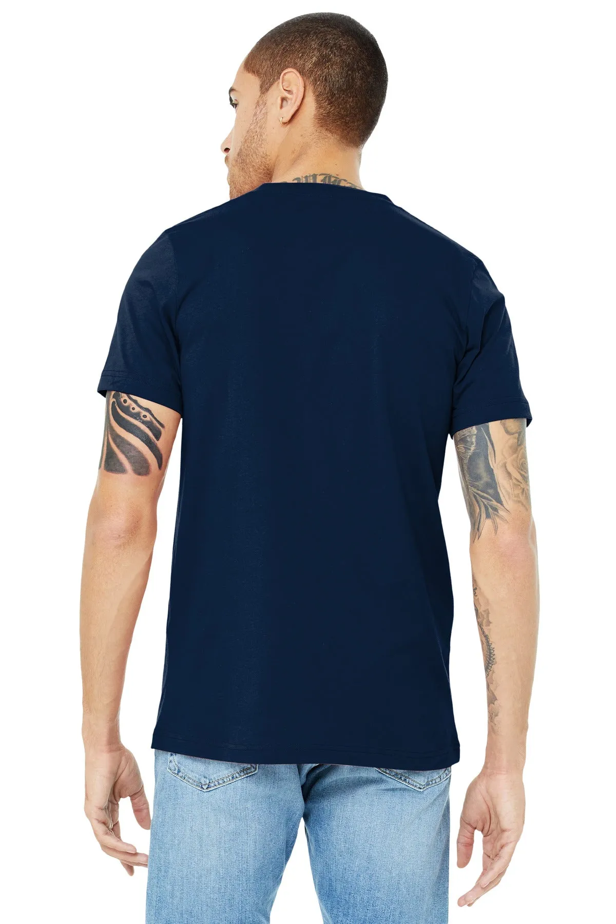 BELLA CANVAS  Unisex Jersey Short Sleeve V-Neck Tee. BC3005 Navy