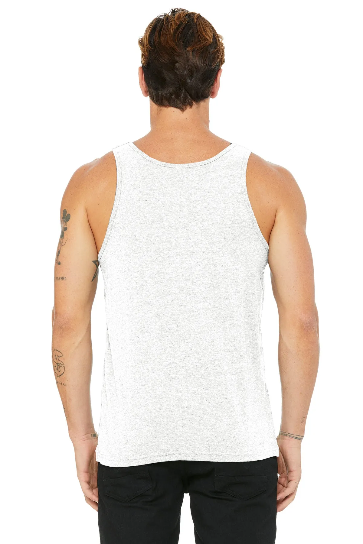 BELLA CANVAS  Unisex Jersey Tank. BC3480 White Fleck Triblend