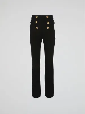 Black Sailor Button Pants