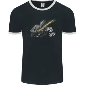 Blues n Jazz Guitar Player Mens Ringer T-Shirt FotL