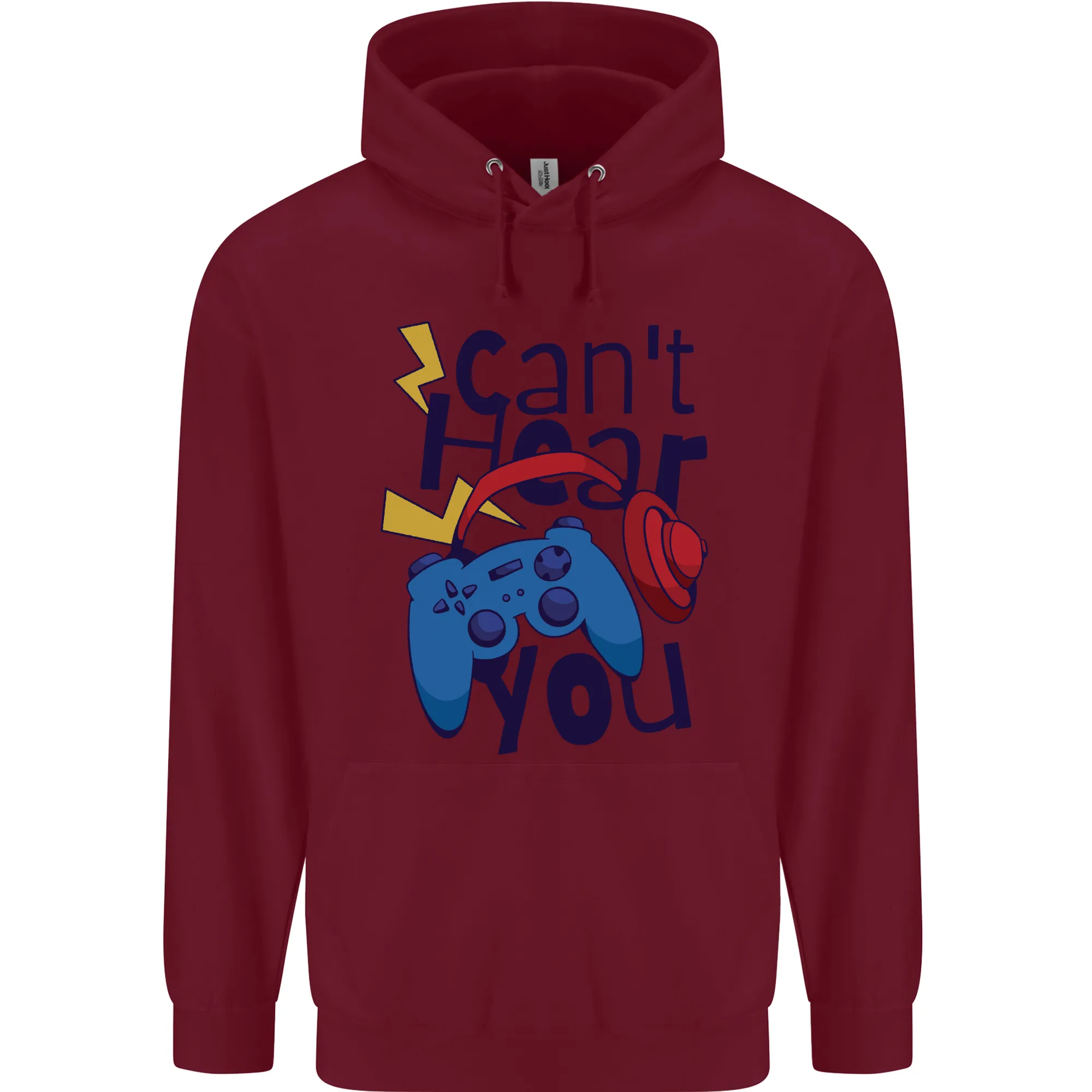 Can't Hear You Gamer Video Games Joypad Mens 80% Cotton Hoodie