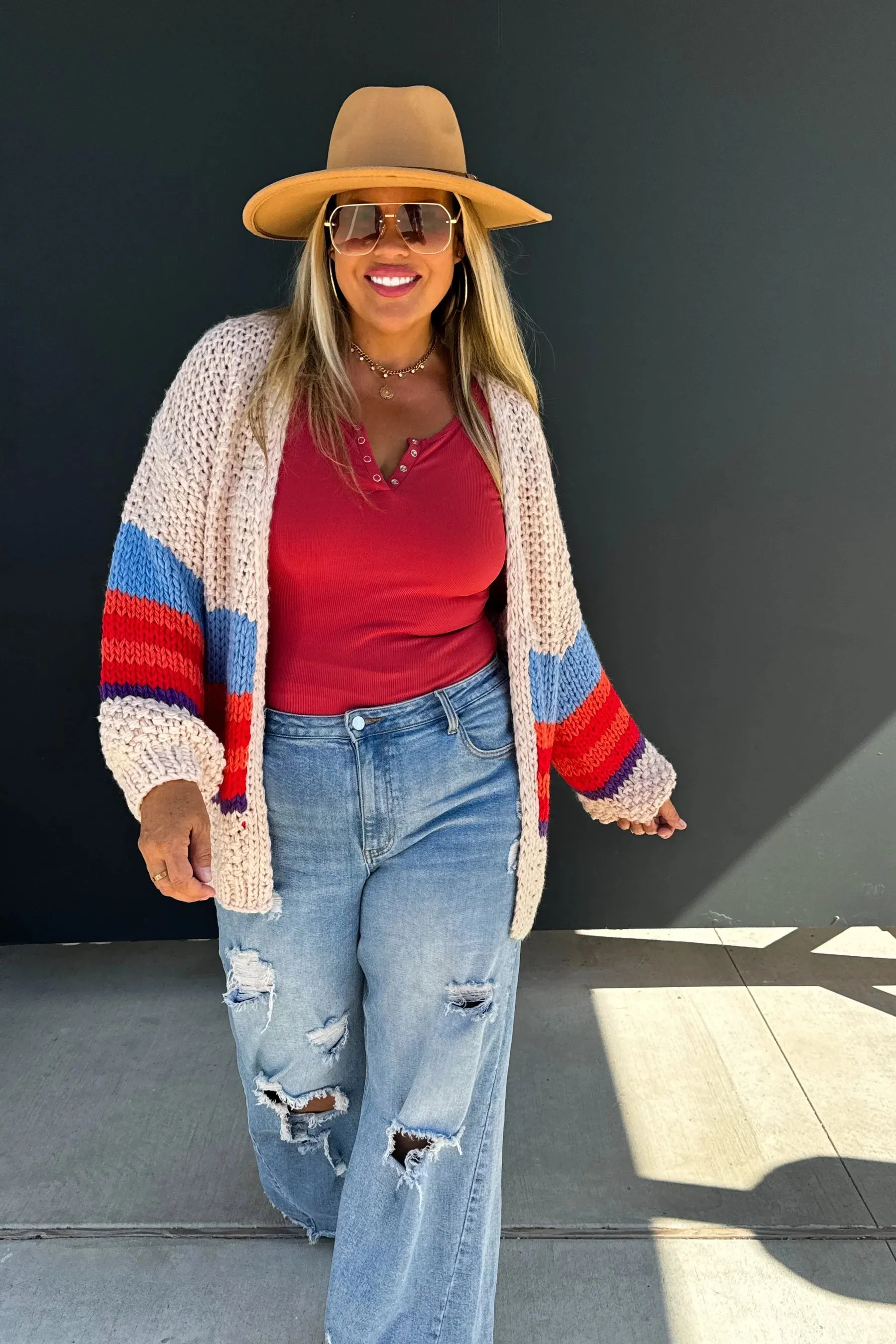 Charlotte Striped Knit Cardigan