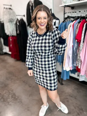 Chelsea Checkered Sweater Dress