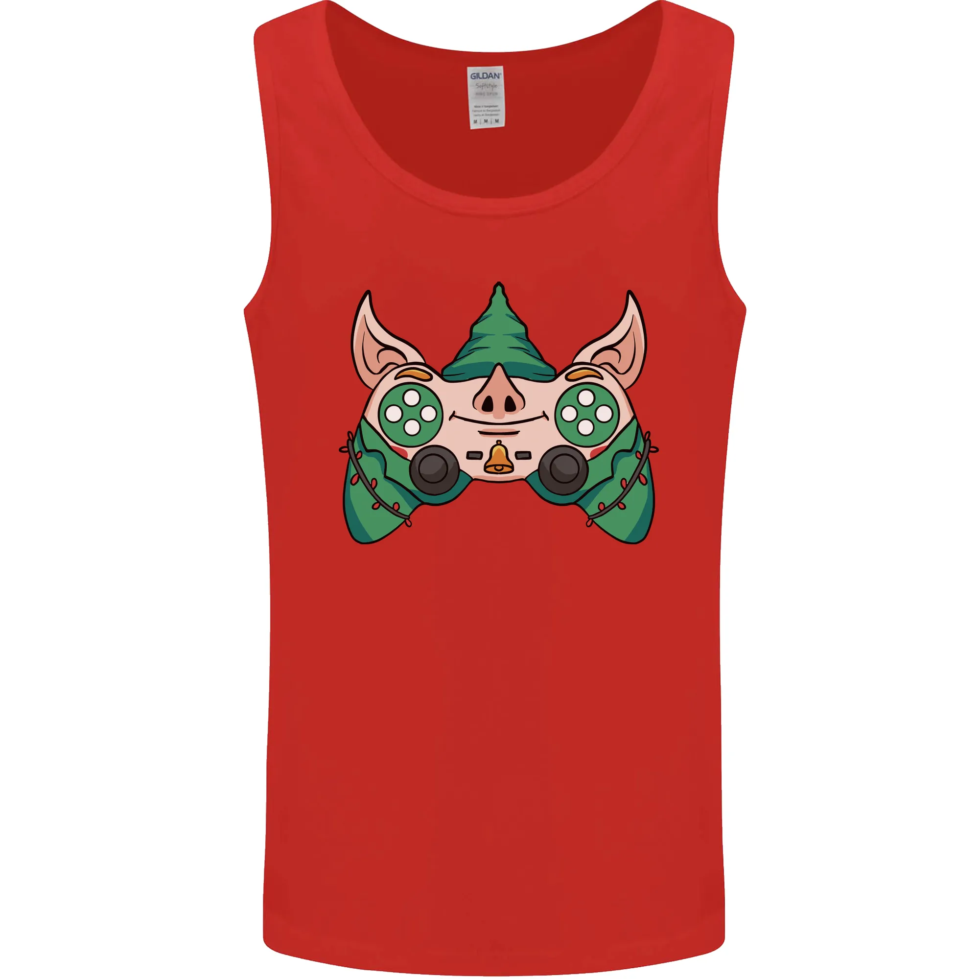 Christmas Elf Video Game Controller Joypad Xmas Mens Vest Tank Top