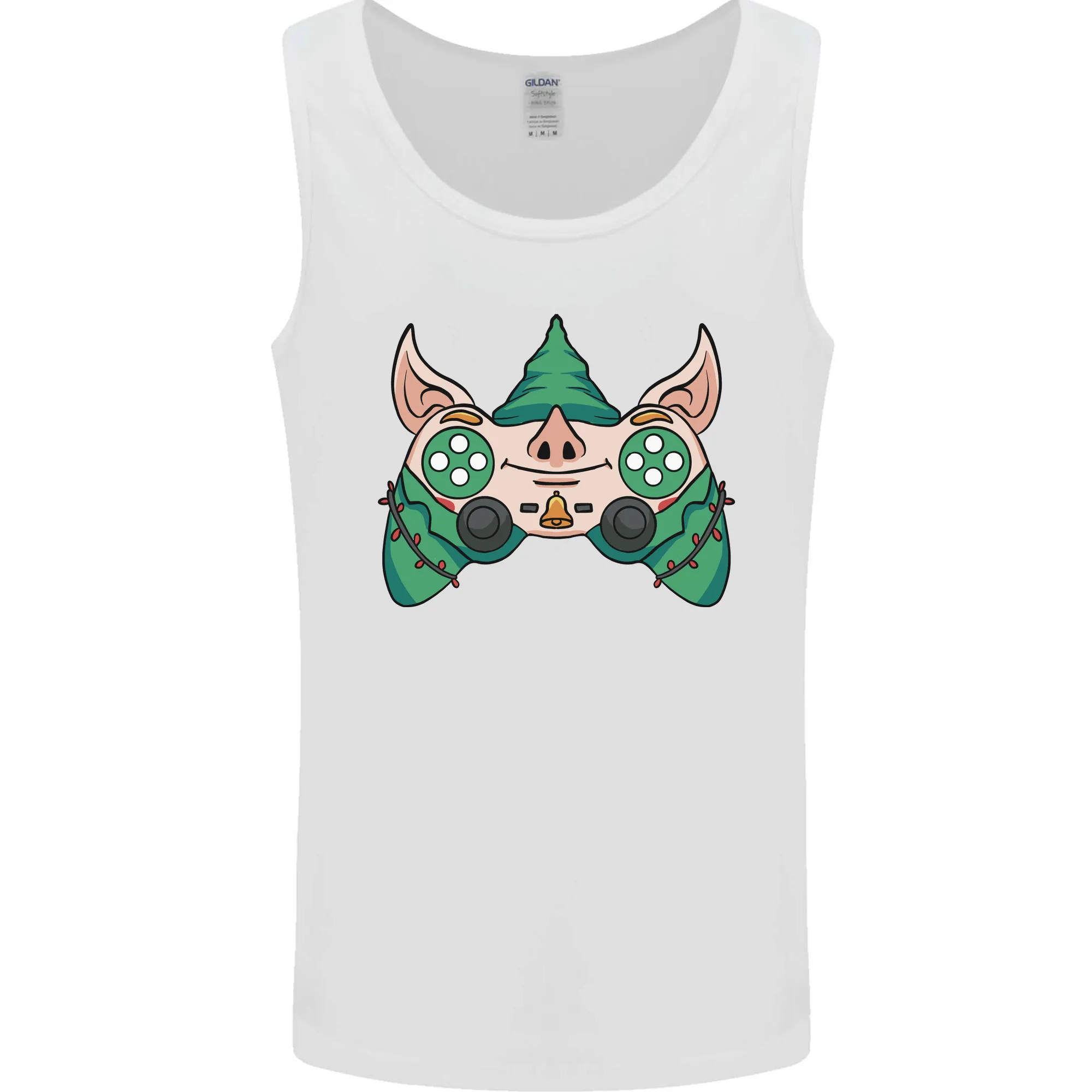 Christmas Elf Video Game Controller Joypad Xmas Mens Vest Tank Top