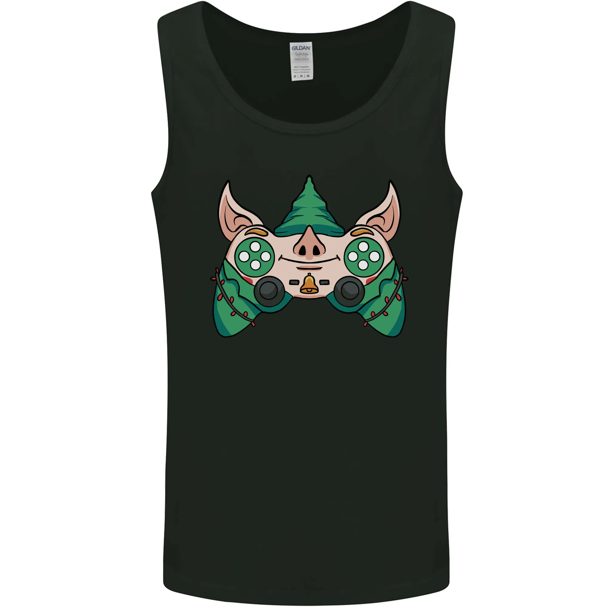 Christmas Elf Video Game Controller Joypad Xmas Mens Vest Tank Top