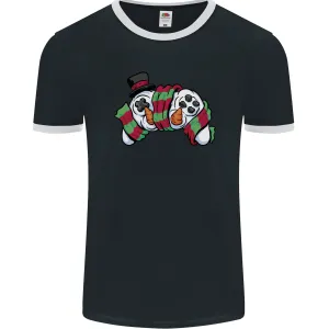 Christmas Snow Video Game Controller Joypad Xmas Mens Ringer T-Shirt FotL