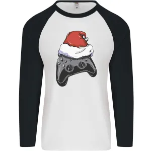 Christmas Video Game Controller Gaming Joypad Mens L/S Baseball T-Shirt