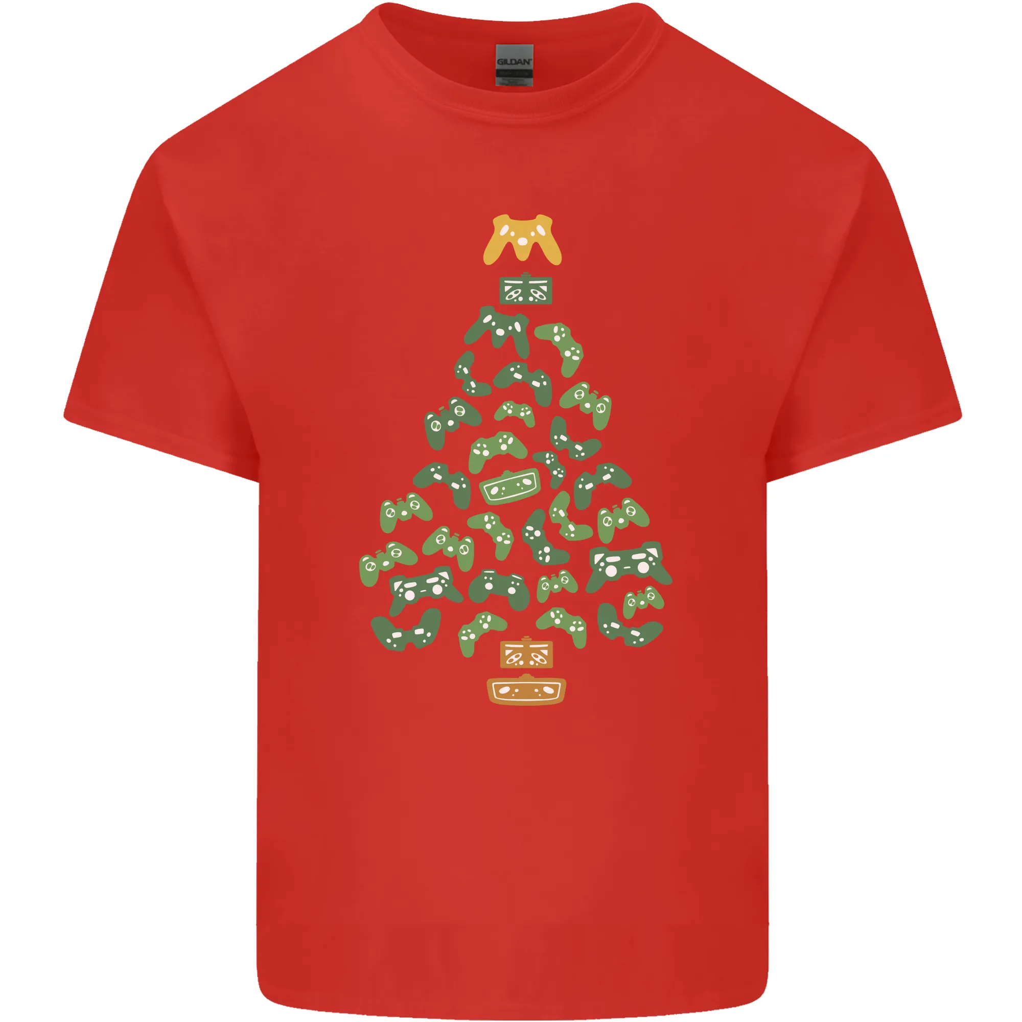Christmas Video Game Controller Tree Joypad Xmas Mens Light Cotton T-Shirt