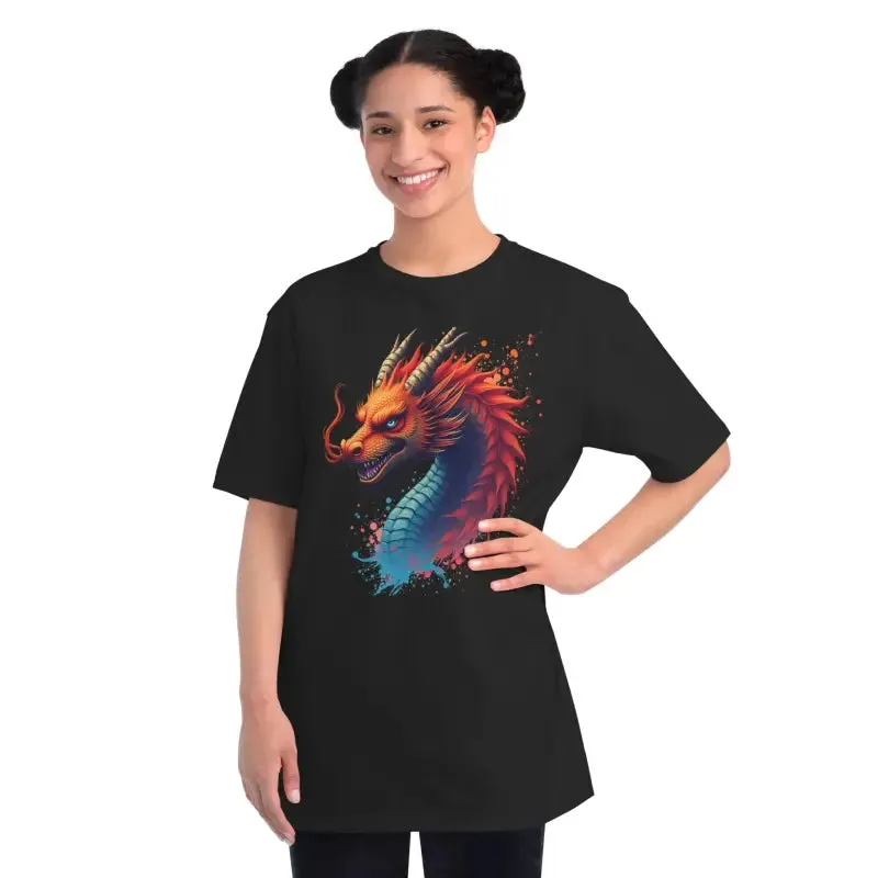 Classic t Shirt Colorful Dragon Cotton Tee