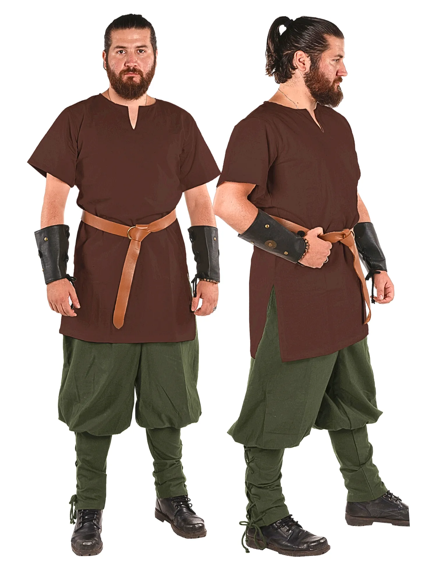 CORA Cotton Canvas Tunics  - Men's Medieval & Viking  Short Sleeve Tunic