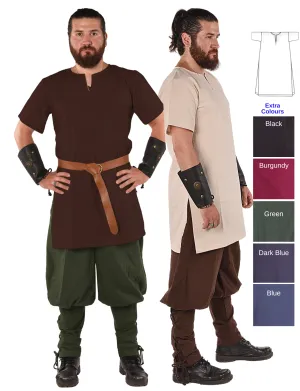 CORA Cotton Canvas Tunics  - Men's Medieval & Viking  Short Sleeve Tunic