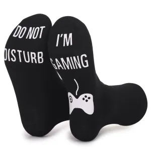 DO NOT DISTURB Short Socks - Men's Mid-Tube Game Socks with Glue Letter Printing