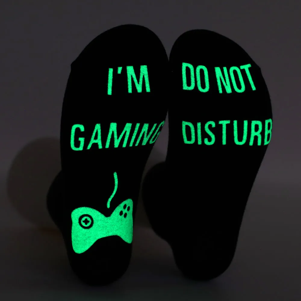 DO NOT DISTURB Short Socks - Men's Mid-Tube Game Socks with Glue Letter Printing