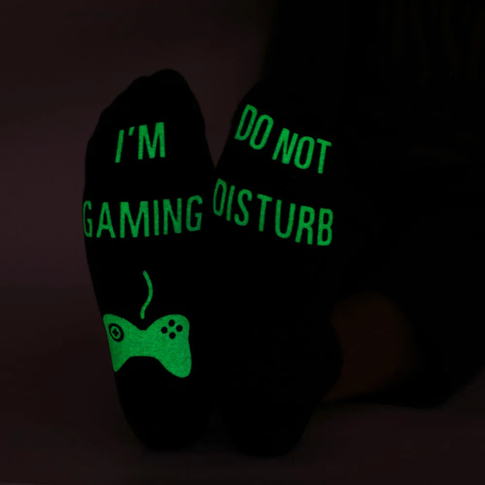 DO NOT DISTURB Short Socks - Men's Mid-Tube Game Socks with Glue Letter Printing