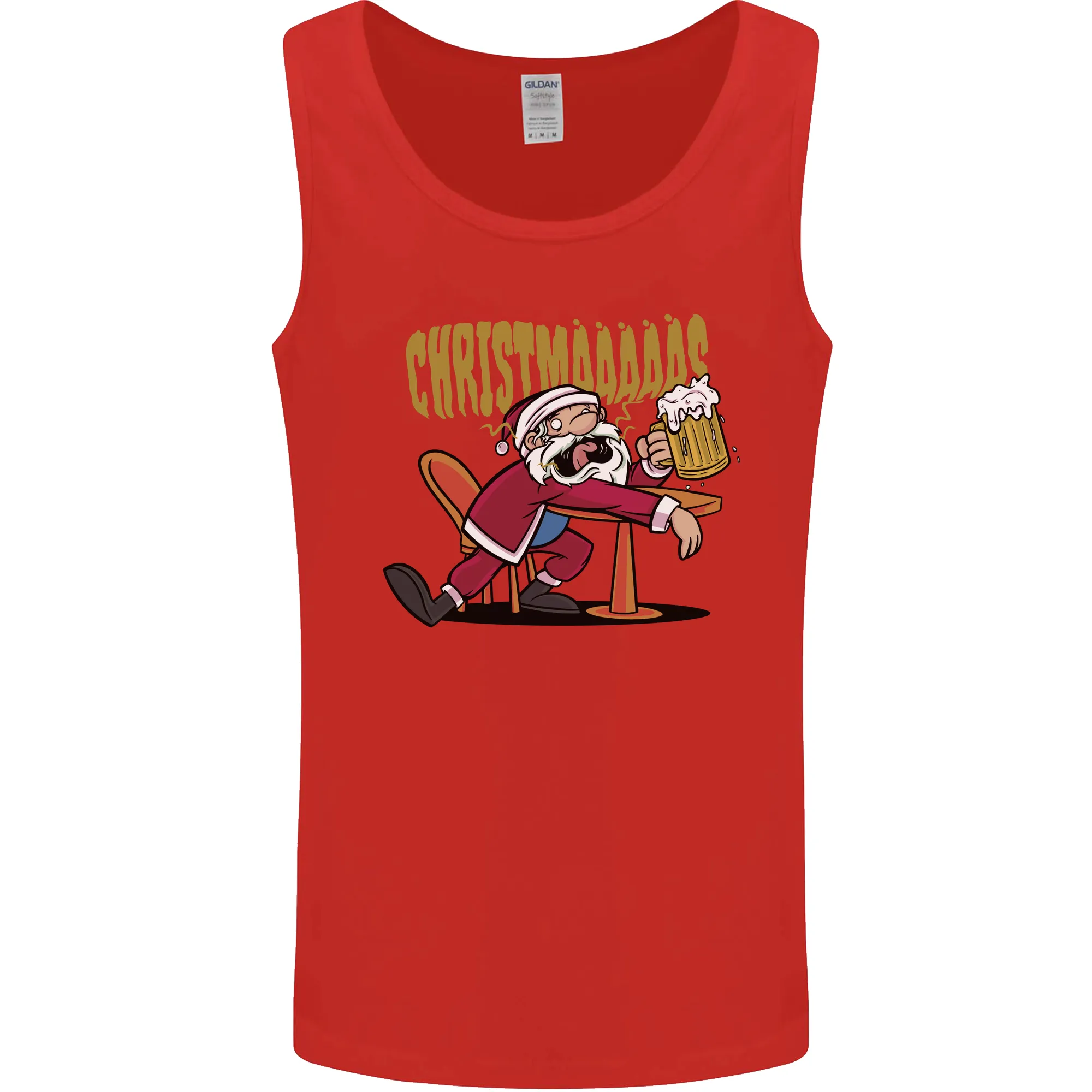 Drunk Santa Funny Christmas Alcohol Beer Xmas Mens Vest Tank Top