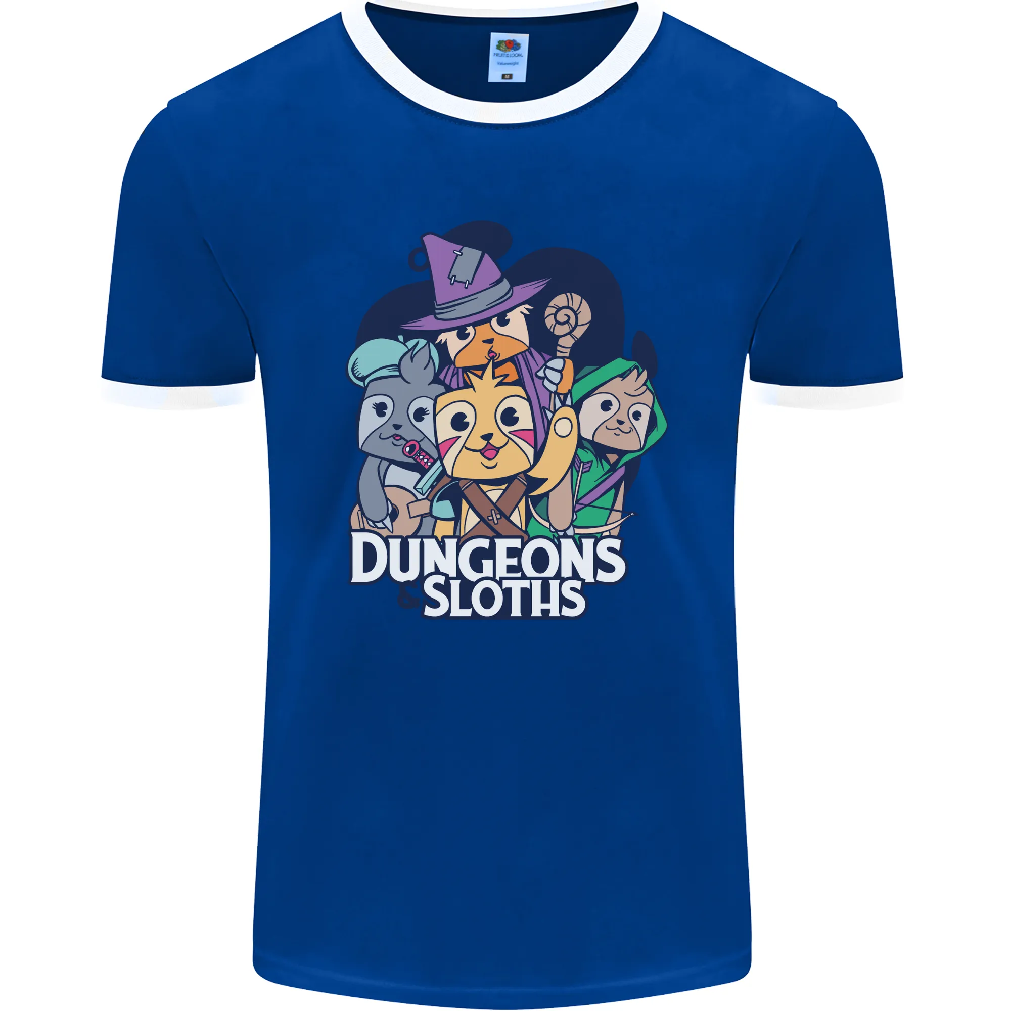Dungeons & Sloths Role Play Games RPG Mens Ringer T-Shirt FotL