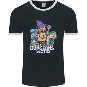 Dungeons & Sloths Role Play Games RPG Mens Ringer T-Shirt FotL