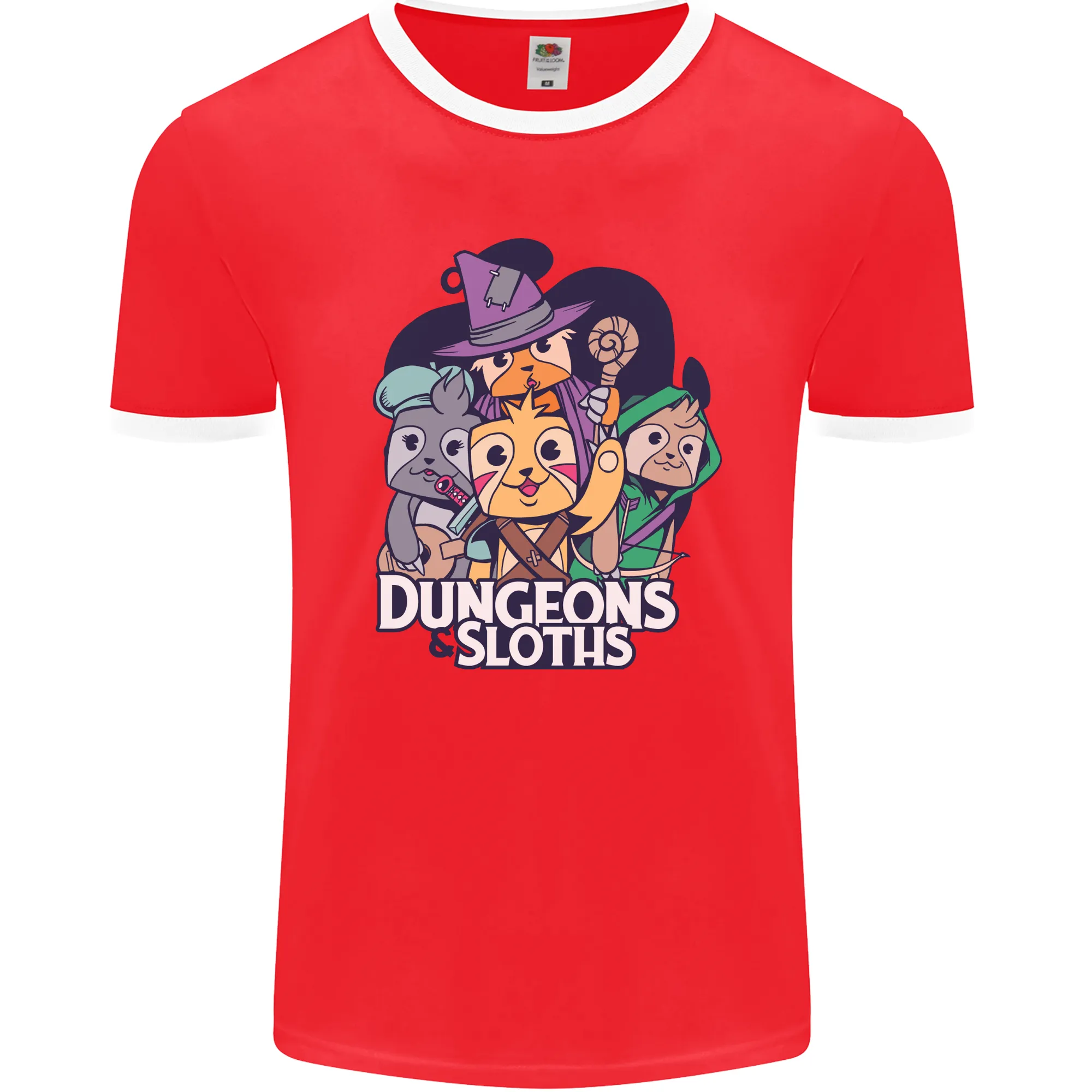 Dungeons & Sloths Role Play Games RPG Mens Ringer T-Shirt FotL