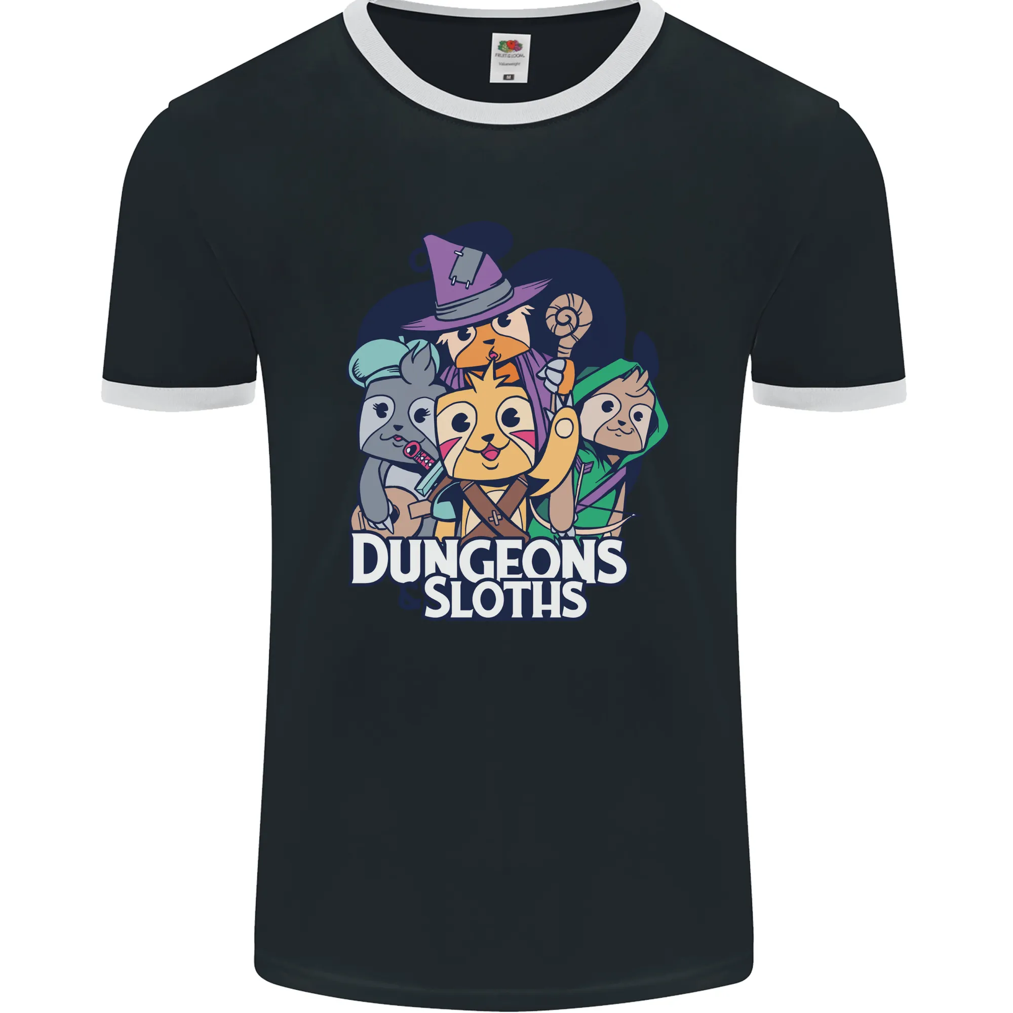 Dungeons & Sloths Role Play Games RPG Mens Ringer T-Shirt FotL