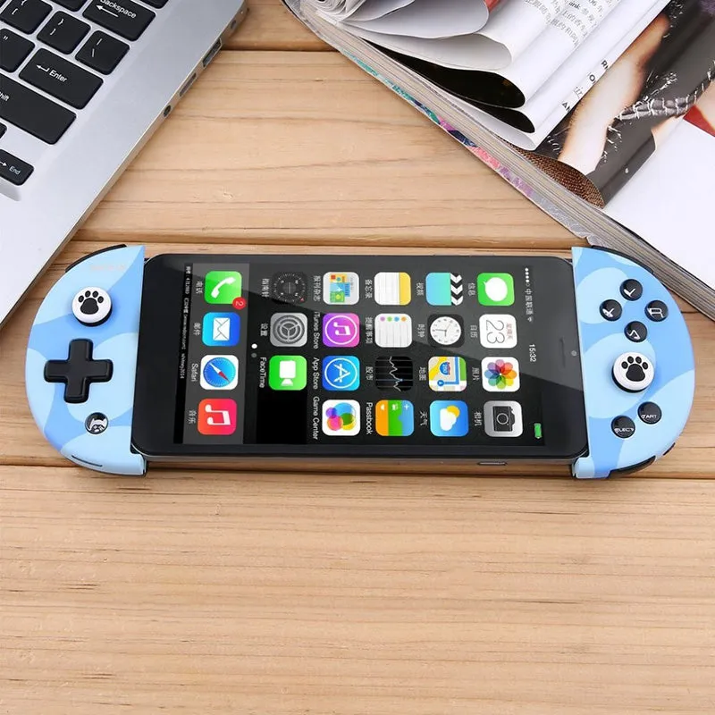 FlyDiGi Wee Mobile Game Controller - Stretchable Handle, Bluetooth Support, Built-in Battery, Anti-Slip Grip (Blue)