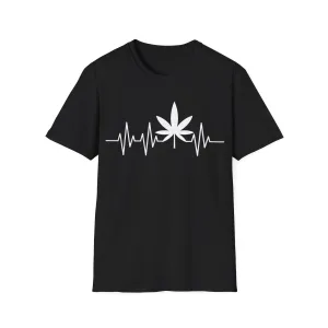 Funny Weed Cannabis Marijuana Leaf Heartbeat Stoner Tie Dye T-Shirt For Men Women T-Shirt