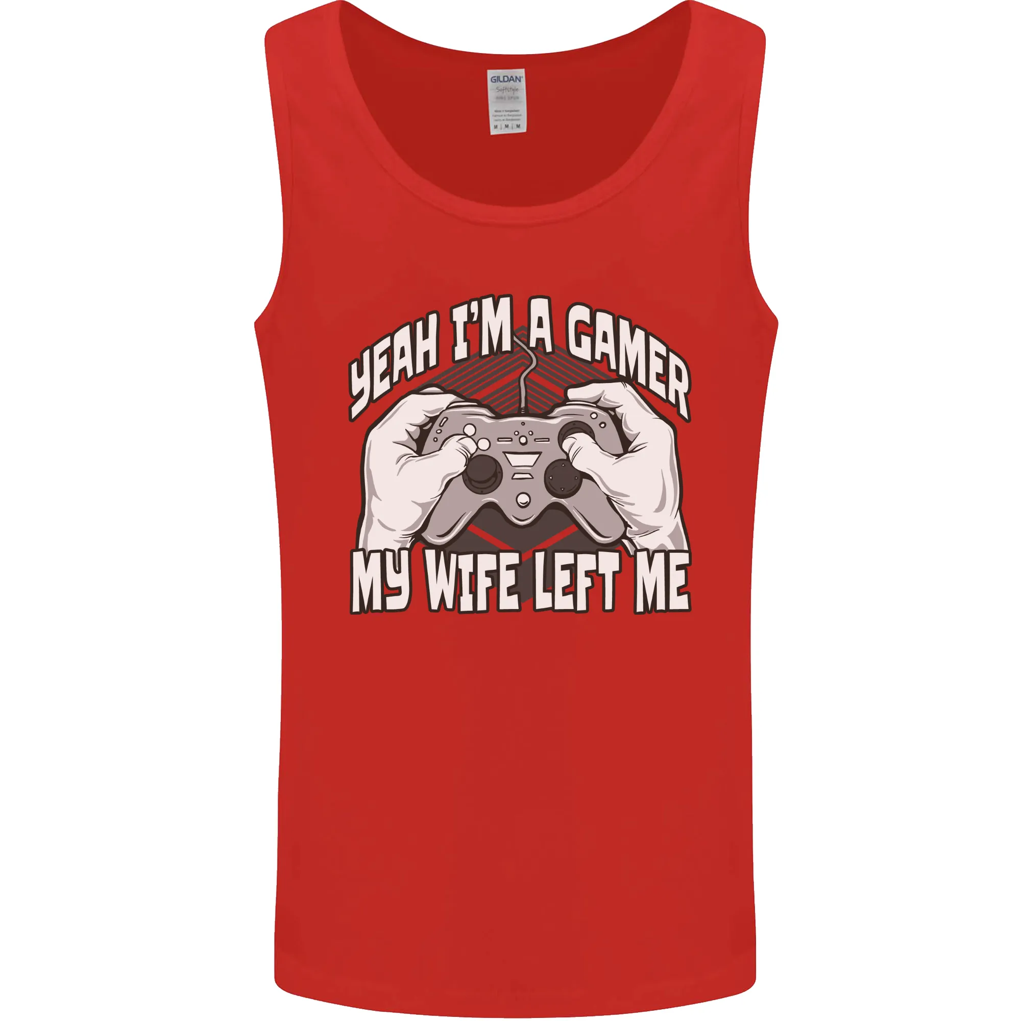 Gamer Wife Left Me Video Games Funny Gaming Mens Vest Tank Top