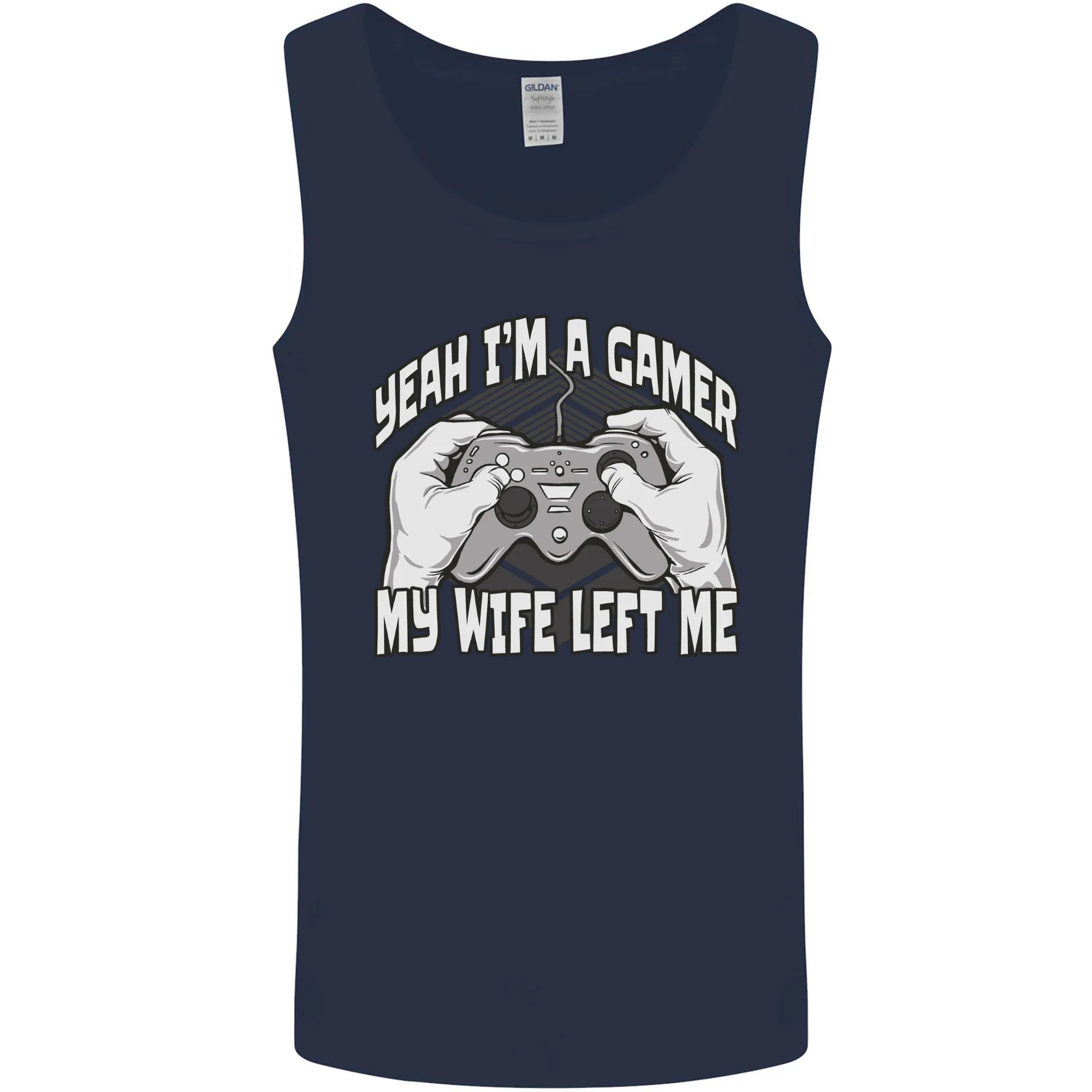 Gamer Wife Left Me Video Games Funny Gaming Mens Vest Tank Top