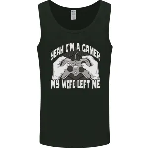 Gamer Wife Left Me Video Games Funny Gaming Mens Vest Tank Top