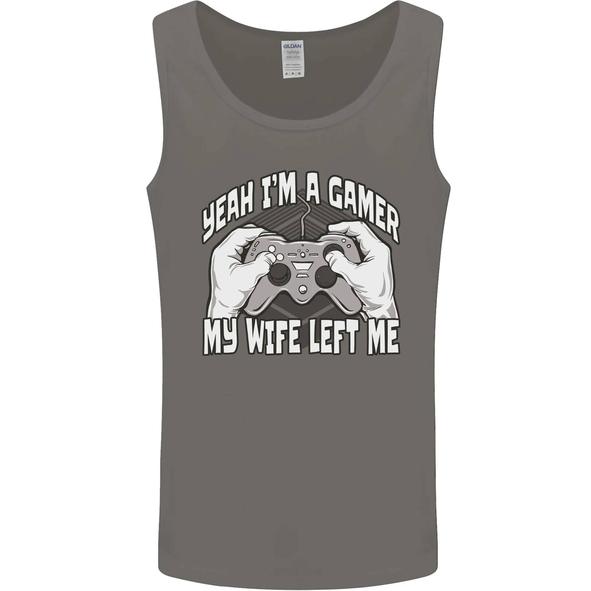 Gamer Wife Left Me Video Games Funny Gaming Mens Vest Tank Top