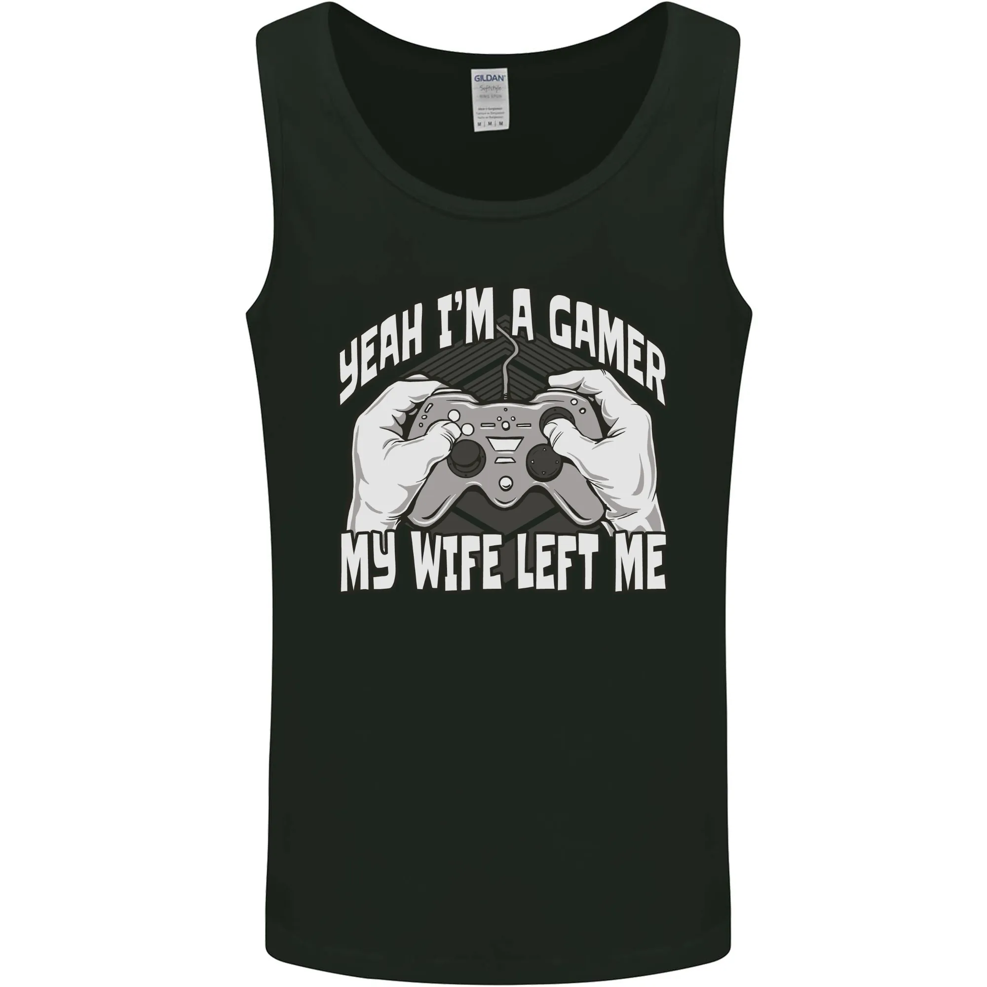 Gamer Wife Left Me Video Games Funny Gaming Mens Vest Tank Top