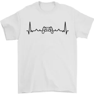 Gaming ECG Video Games Console Controller Mens T-Shirt 100% Cotton
